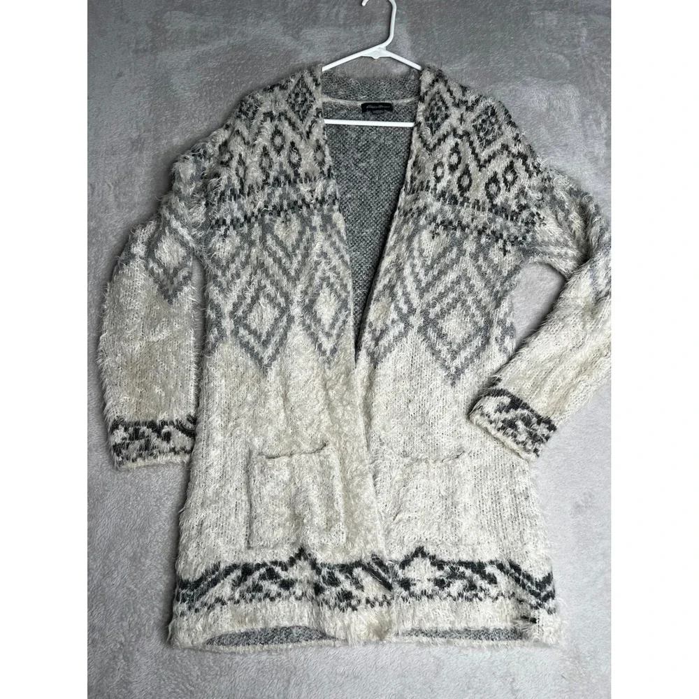 Eddie Bauer Women's Geometric Knit‎ Cardigan Sweater Fair Isle Boho Size Medium